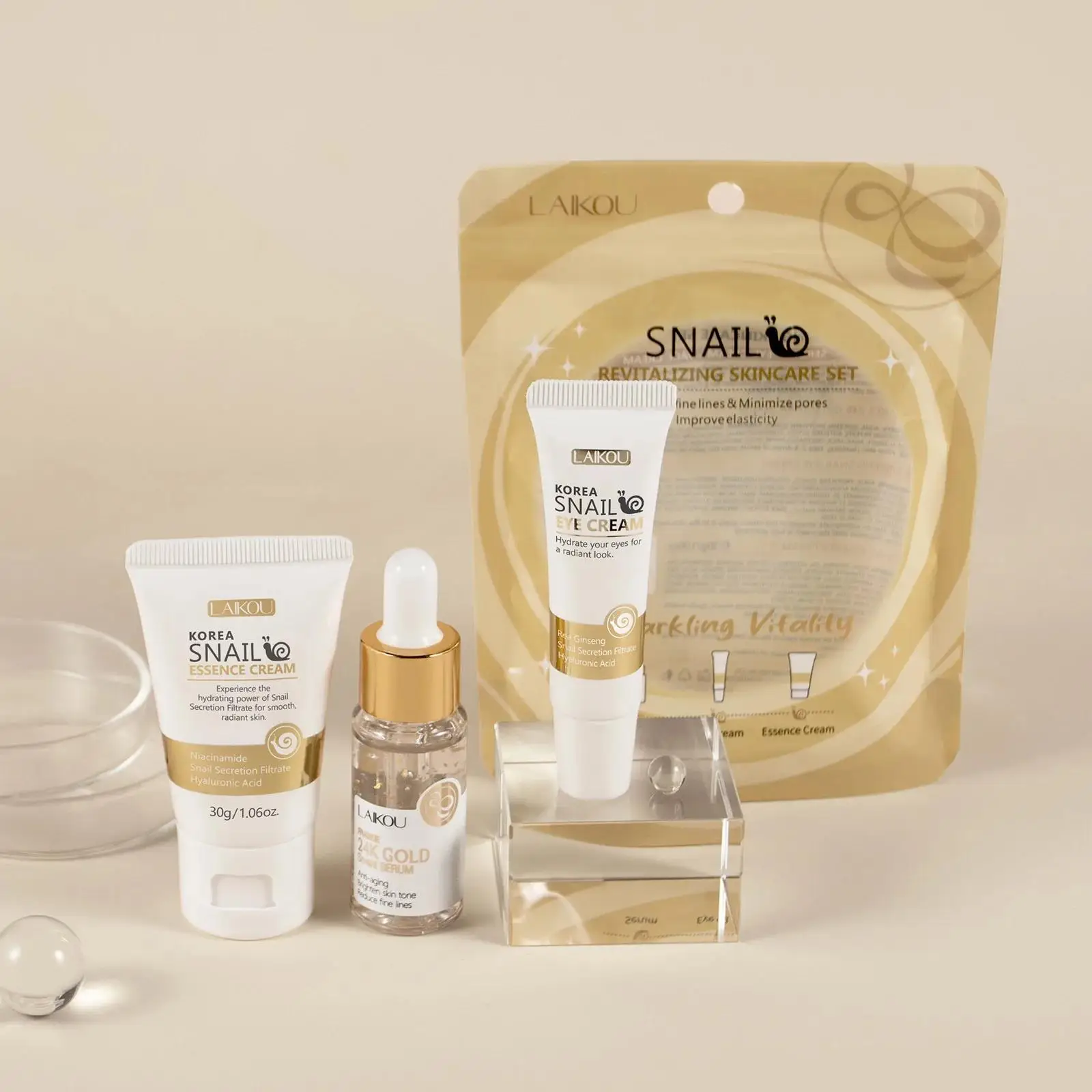 Luxury Natural Skincare - Serum Perawatan Kulit Emas 24K Set