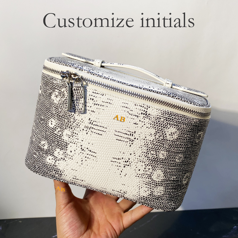Luxury Skincare Packaging Wholesale - Tas Makeup Kulit Motif Kadal Dengan